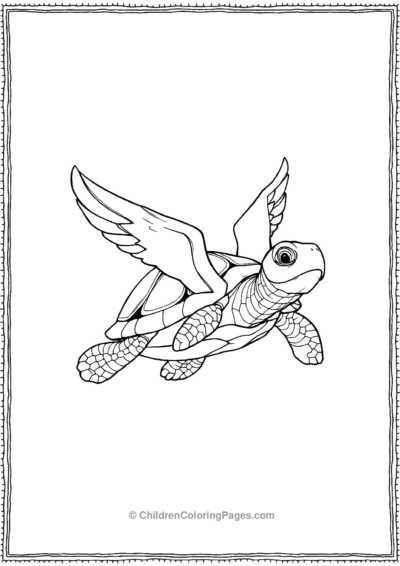 A-Turtle-With-Wings-Flying-Through-The-Sky Free PDF Printable