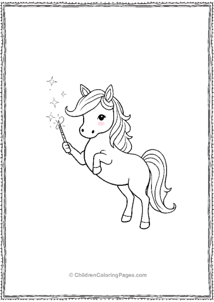 A Unicorn Holding A Wand To Cast Spells Free PDF Printable