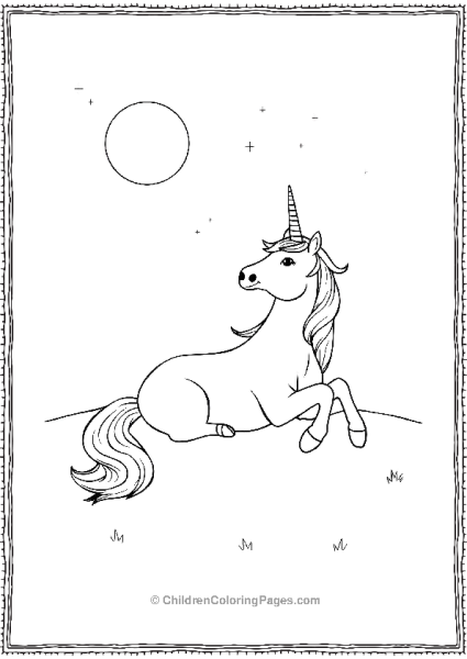 A Unicorn Laying On Its Back Free PDF Printable