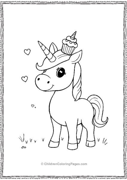 A Unicorn With A Cupcake Free PDF Printable