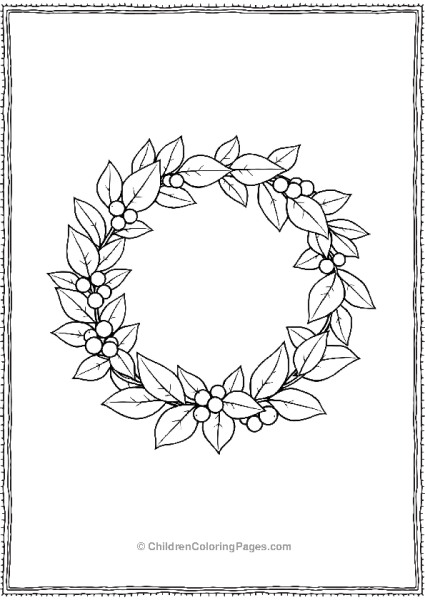 A Wreath Made Of Leaves And Berries Free PDF Printable