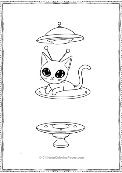 Alien-Cat-With-Antenna Free PDF Printable