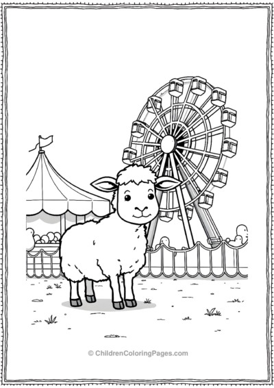 An-Animated-Sheep-At-A-Carnival Free PDF Printable