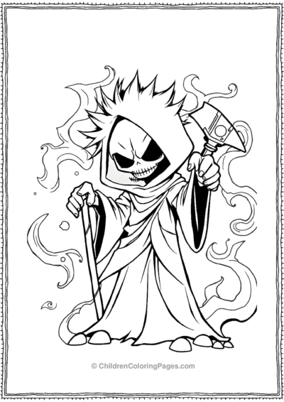 An-Anime-Grim-Reaper-With-Spiky-Hair Free PDF Printable