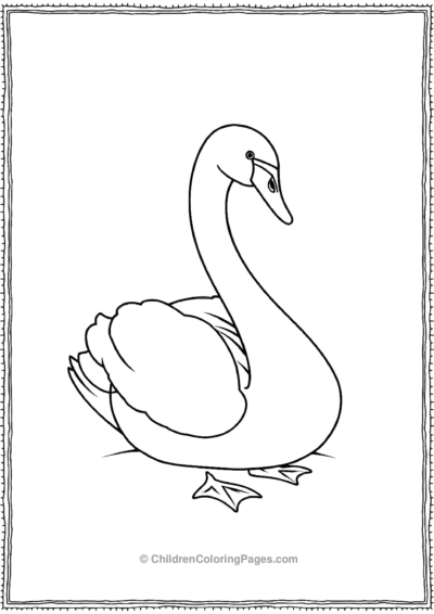 An-Easy-To-Color-Swan Free PDF Printable