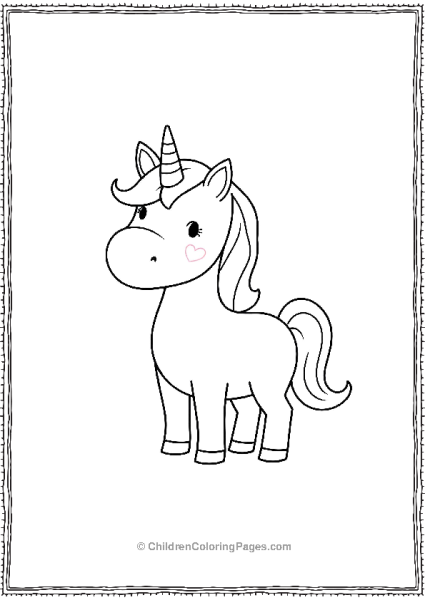 An Easy To Color Unicorn Free PDF Printable