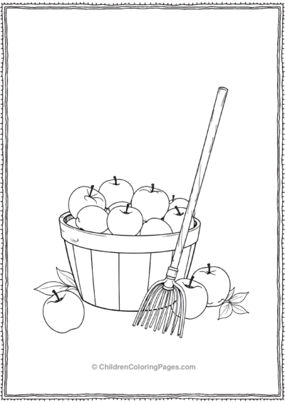 An-Outline-Of-A-Basket-Filled-With-Apples Free PDF Printable