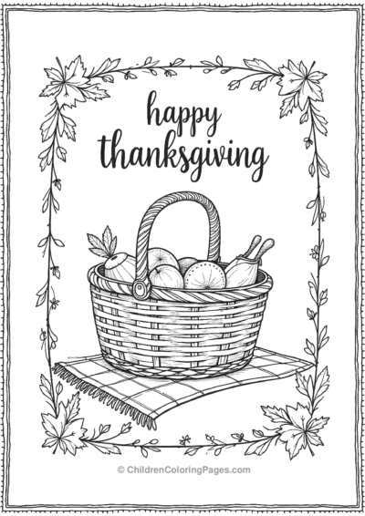 An-Outline-Of-A-Picnic-Basket Free PDF Printable