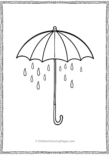 An Umbrella With Raindrops Free PDF Printable