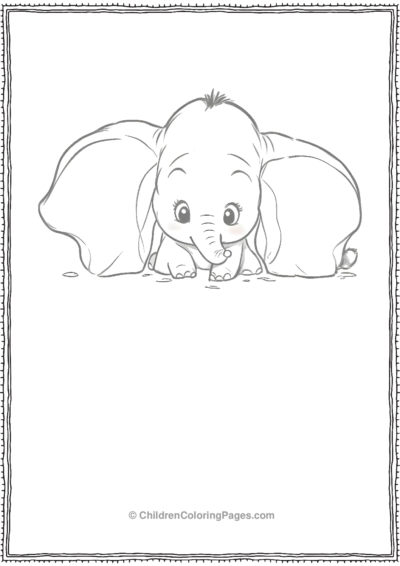 Baby-Dumbo-With-Big-Ears Free PDF Printable