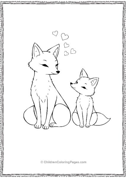 Baby Fox With Mama Fox Free PDF Printable