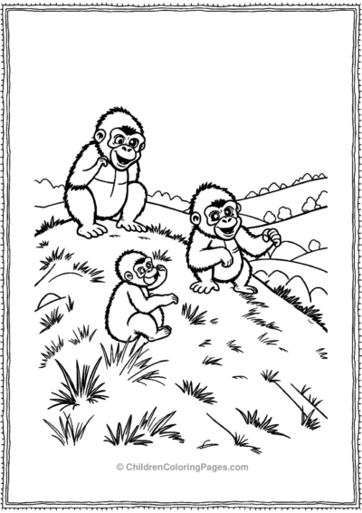 Baby-Gorillas-On-A-Hill Free PDF Printable