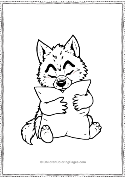 Baby-Werewolf-Hugging-A-Cute-Pillow Free PDF Printable