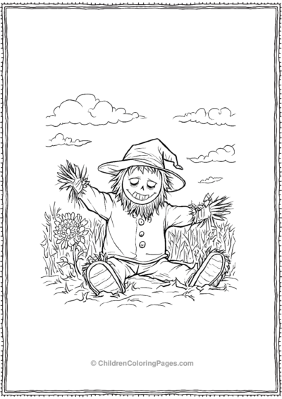 Baby-scarecrow-sitting-in-fields Free PDF Printable