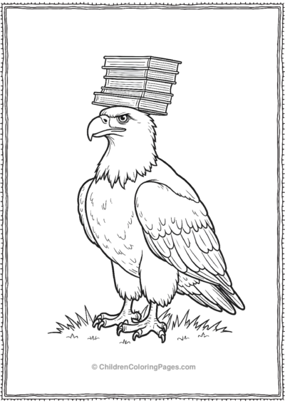 Bald-Eagle-Balancing-a-Stack-of-Books-on-Its-Head- Free PDF Printable