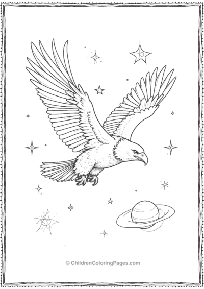 Bald-Eagle-Flying-Through-Space Free PDF Printable