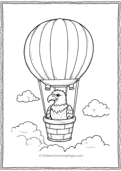 Bald-Eagle-Sitting-in-a-Hot-Air-Balloon Free PDF Printable