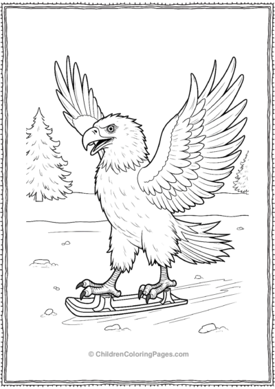 Bald-Eagle-Skating-on-Ice Free PDF Printable