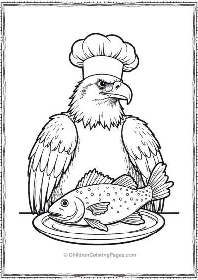 Bald-Eagle-Wearing-a-Chefs-Hat Free PDF Printable