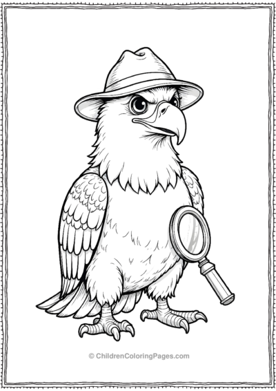 Bald-Eagle-Wearing-a-Detective-Hat Free PDF Printable