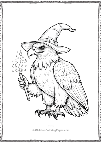 Bald-Eagle-Wearing-a-Wizard-Hat Free PDF Printable