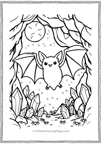 Bat-Cave-with-Glittering-Crystals Free PDF Printable