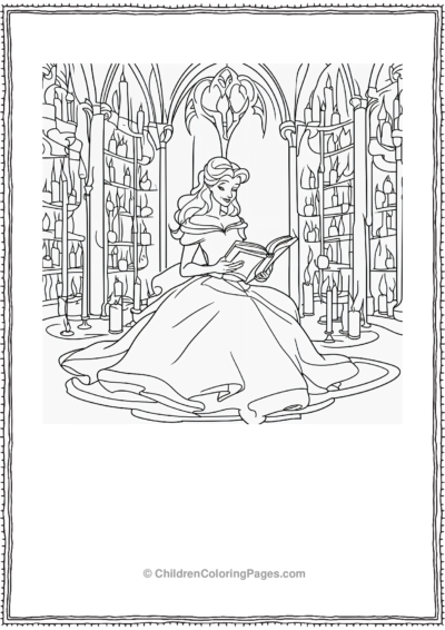 Belle In A Haunted Library Free PDF Printable