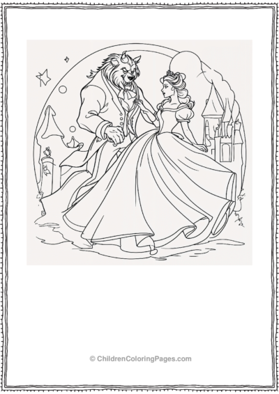 Belle-and-the-Beast-Dancing-in-Costumes Free PDF Printable