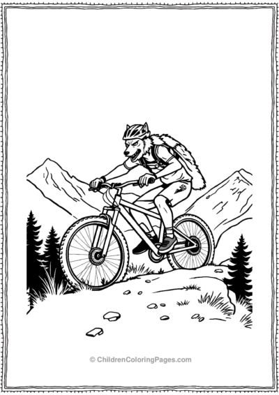 Biking-Werewolf-On-A-Mountain-Trail Free PDF Printable