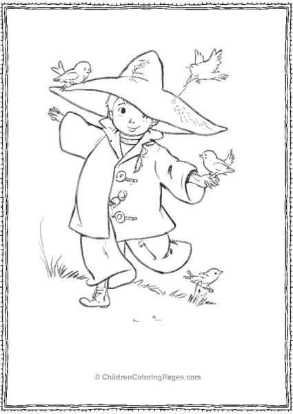 Boy Pretending To Be A Scarecrow Free PDF Printable