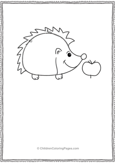 Cartoon-Hedghog-Sniffing-An-Apple Free PDF Printable