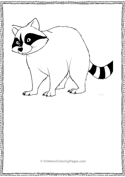 Cartoon Style Raccoon Free PDF Printable