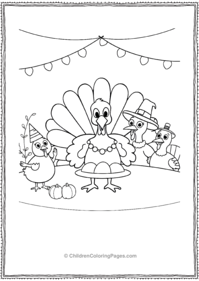 Cartoon-Turkey-And-Friends Free PDF Printable