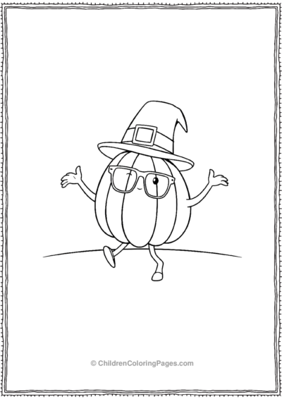 Cartoon-pumpkin-with-a-hat Free PDF Printable