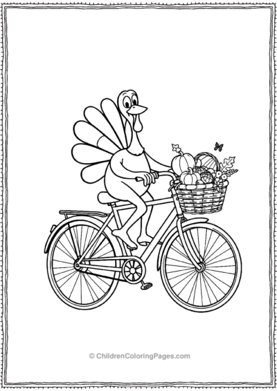 Cartoon-turkey-riding-a-cycle Free PDF Printable