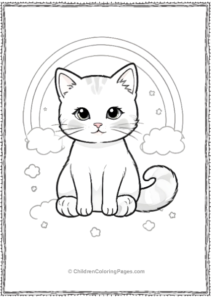 Cat And A Rainbow Scaled Free PDF Printable