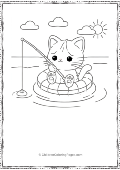 Cat Fishing Scaled Free PDF Printable