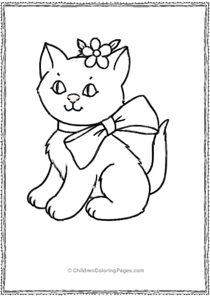 Cat In A Bow Scaled Free PDF Printable