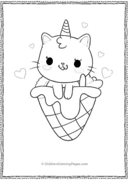 Cat In A Cone Scaled Free PDF Printable