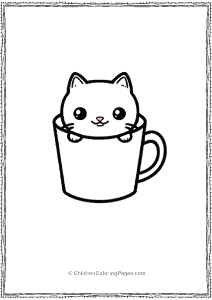 Cat In A Cup Scaled Free PDF Printable