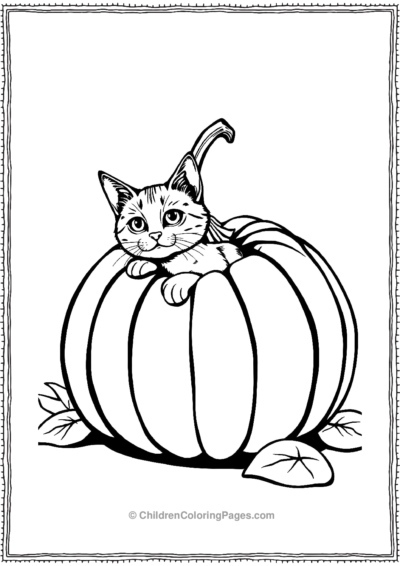 Cat-Peeking-Out-Of-A-Pumpkin Free PDF Printable