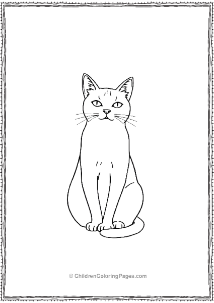 Cat Sitting Calmly Scaled Free PDF Printable