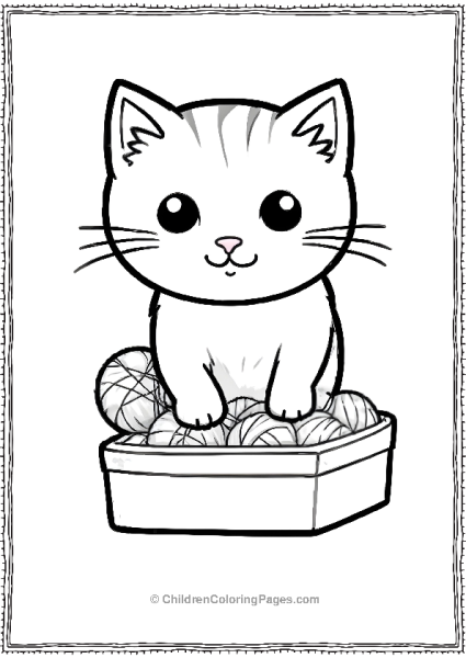 Cat Sitting On A Yarn Box Scaled Free PDF Printable