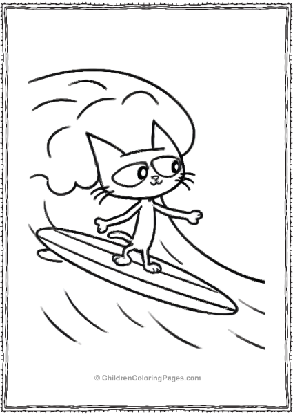 Cat Surfing Scaled Free PDF Printable