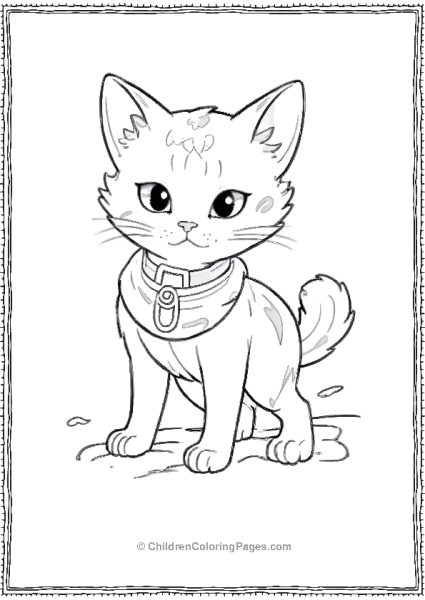 Cat Wearing A Collar Scaled Free PDF Printable