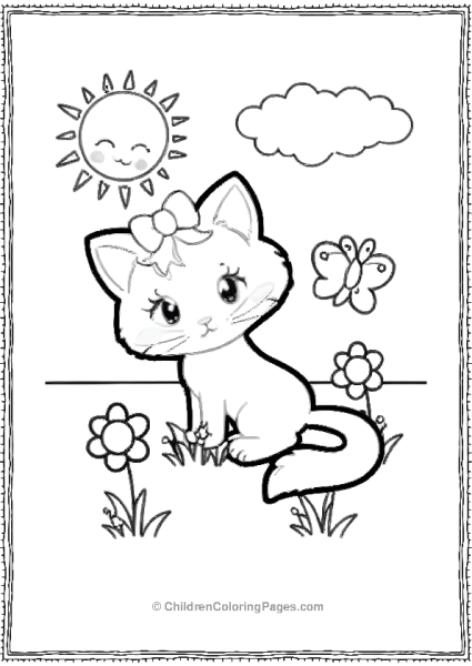 Cat With A Bow Scaled Free PDF Printable