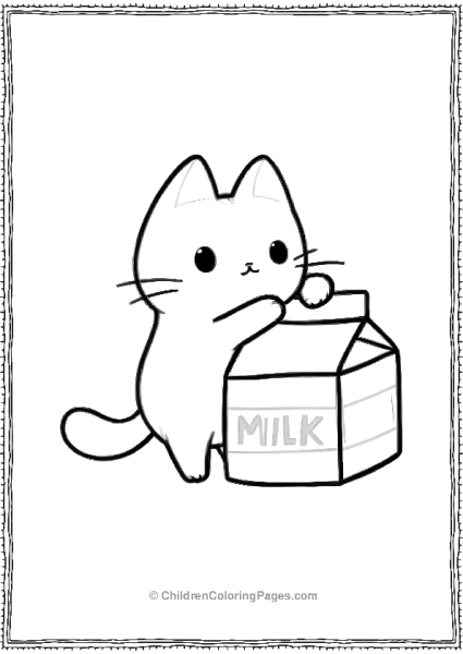 Cat With A Milk Box Scaled Free PDF Printable