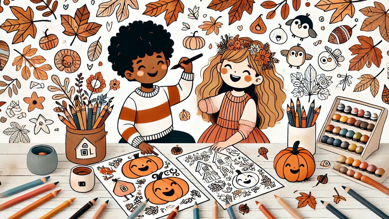 100 Printable Fall & Autumn Coloring Pages for Kids 🍁