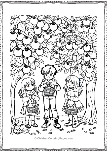 Children Picking Apples Free PDF Printable