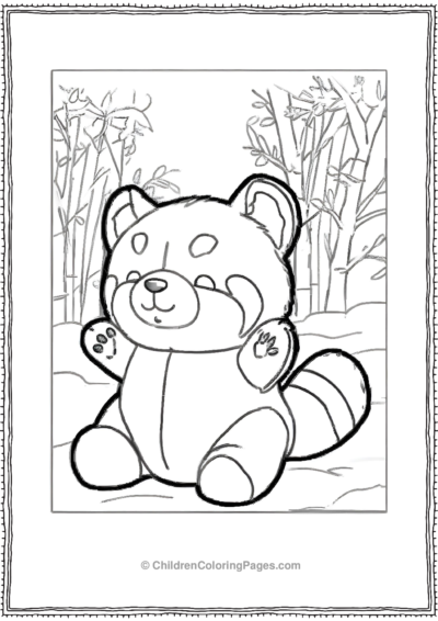 Chubby-Red-Panda-In-A-Cute-Forest Free PDF Printable